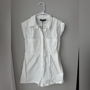 DELUC Ipanema Classic White Button Romper